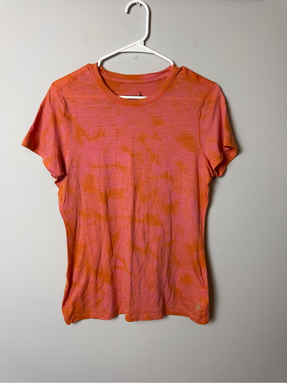 Smartwool Orange and Pink Tie-Dye Short Sleeve Crewneck Tee